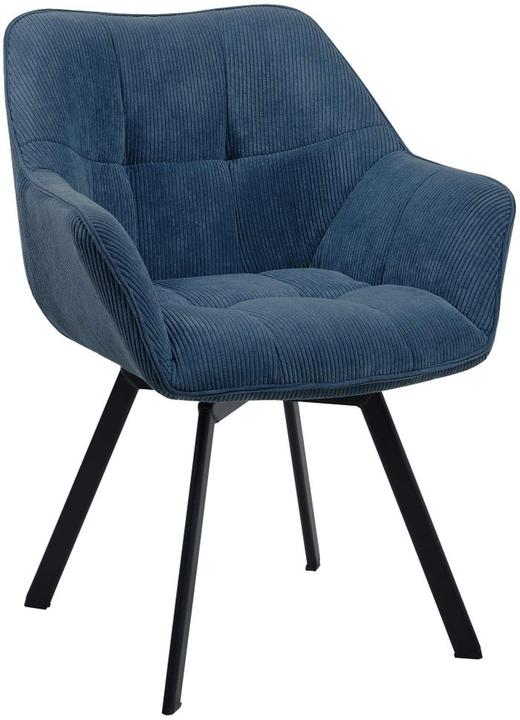 Produktbild Swisshandel24 Esszimmerstuhl Jordi Cord, blau