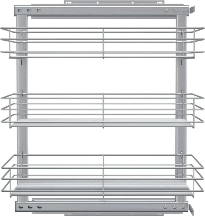 Produktbild Diverse Hardware 3-stufiger Ausziehbarer Küchen-Drahtkorb Silbern 47x35x56 cm (1 x, 47 x 35 x 56 cm)