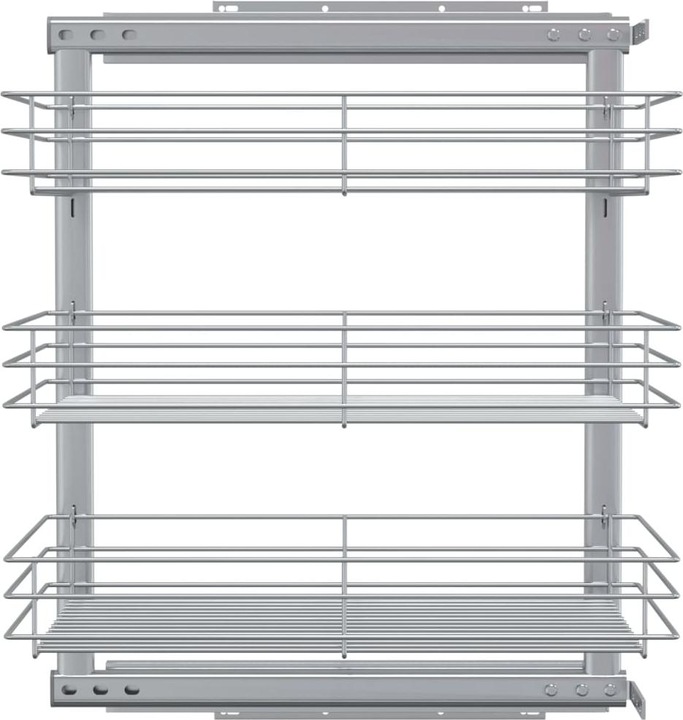 Immagine prodotto Diverse Hardware 3-stufiger Ausziehbarer Küchen-Drahtkorb Silbern 47x35x56 cm (1 x, 47 x 35 x 56 cm)