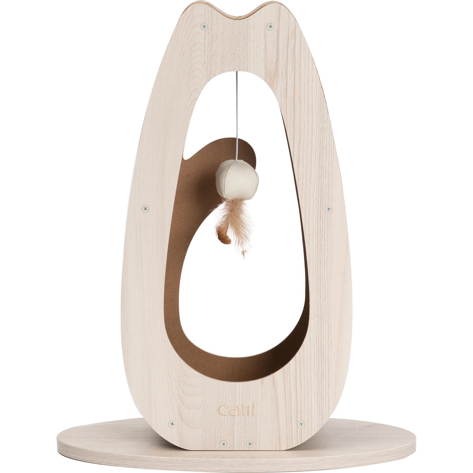 Meilleurs prix pour Griffoir pour chat - CATIT - Pixi Grand - Avec balle en tissu et plume - Aspect chêne naturel