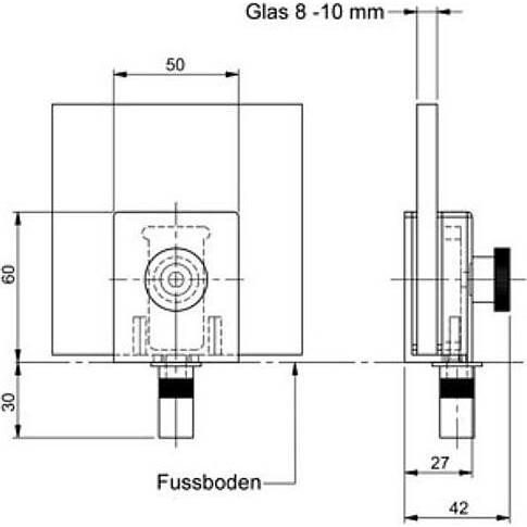Thumbnail - Universal Textiles, Türstopper, Edelstahl Glastürfeststeller Set, 2flg. Tür, unten
