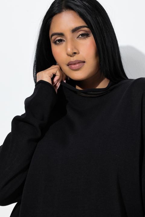 Produktbild Ulla Popken Pullover, Rollkanten, Boxy, Stehkragen, Langarm (60)