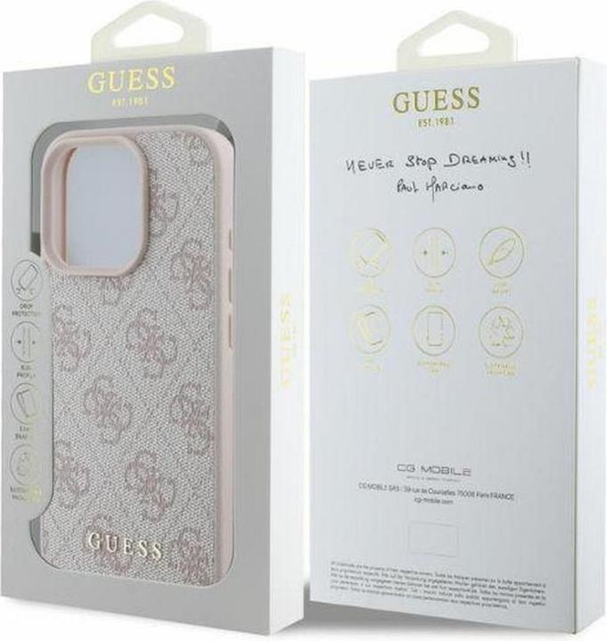 Actual product image Guess GUHCP16XG4GFPI iPhone 16 Pro Max różowy/pink HC PU 4G Classic (Apple iPhone 16 Pro Max)