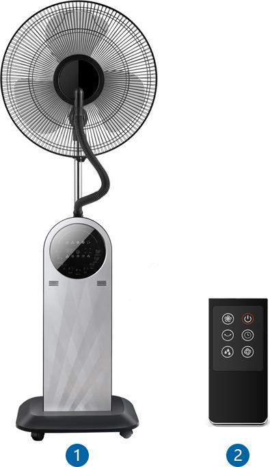 Produktbild Aigostar 16 inch Mist stand fan 220-240V,50HZ VDE/ Forest Mist