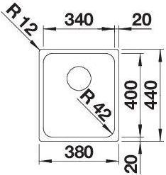 Produktbild Blanco Solis 340-U (Unterbauspüle, 38 cm, 44 cm)