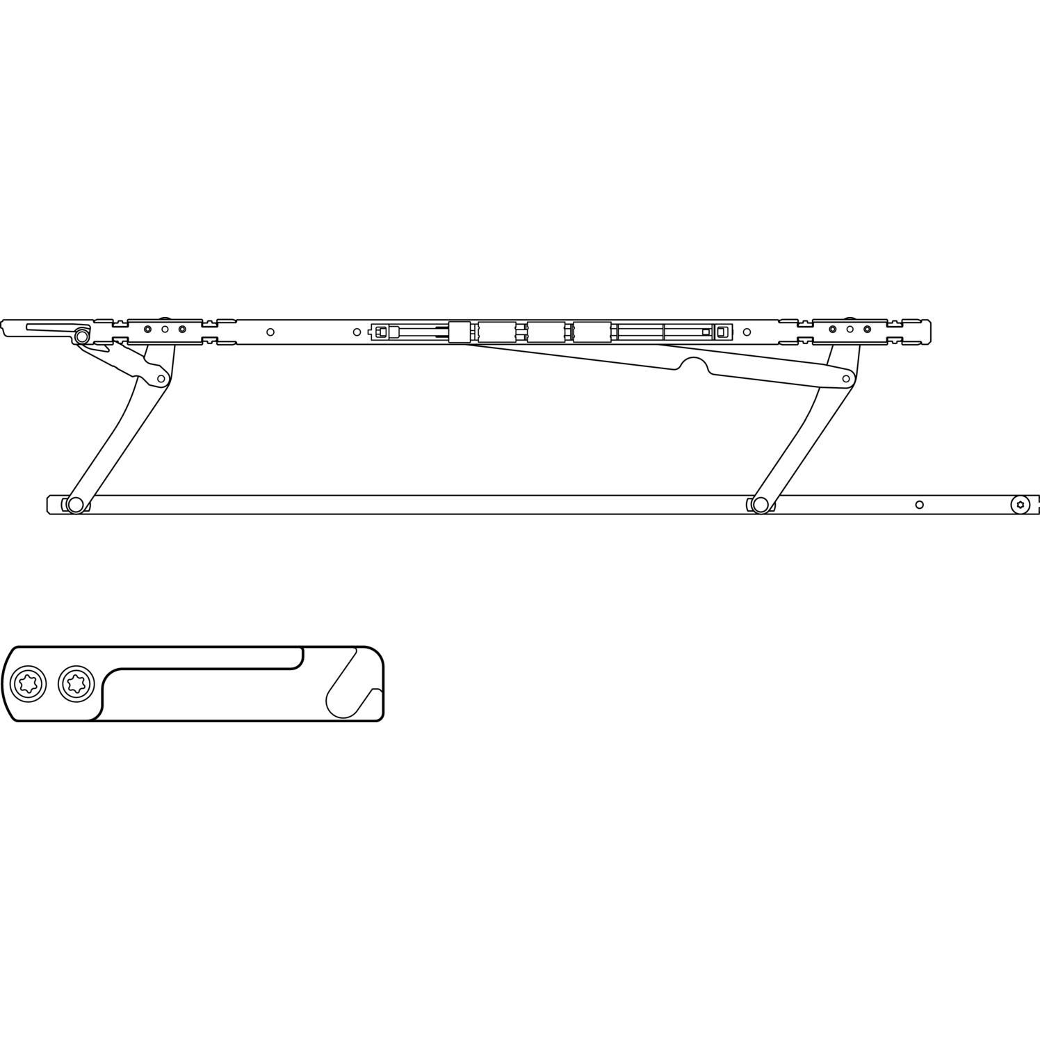 Hautau, Türbeschlag + Scharnier, ATRIUM SP komfort Gleitscheren-Set, FFB 901-1250mm, rechts, 1 Stk