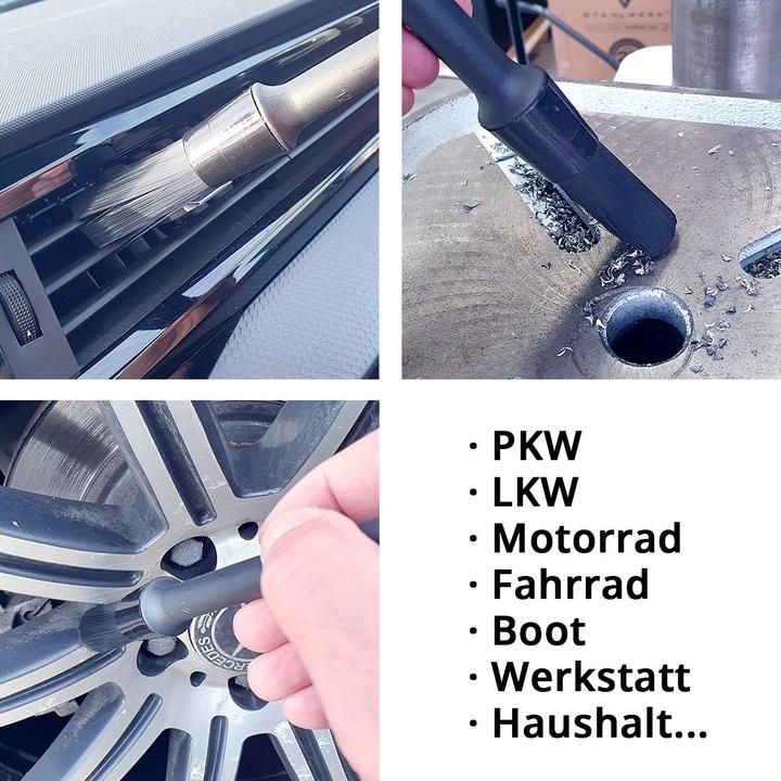 Image du produit Stahlwerk Brosses de nettoyage de voiture set de 5 brosses d'entretien de voiture Brosses d'entretien de