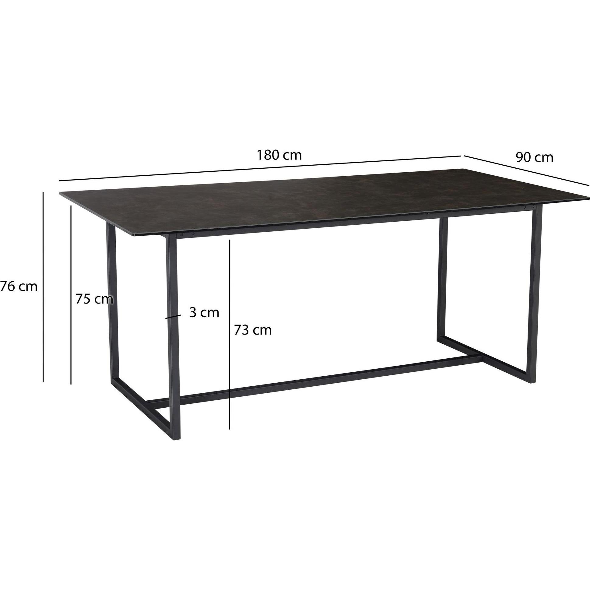 Thumbnail - FineBuy, Esstisch, Design Esstisch Keramik Glas 180 x 90 cm Keramiktisch Esszimmertisch (180 x 90 x 76 cm)