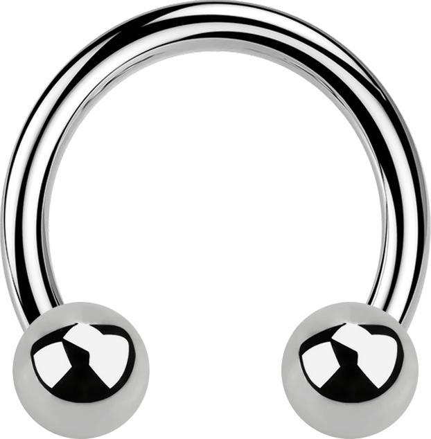 Produktbild Star Piercing Circular Barbell silber mit zwei Kugeln (Titan G23, ohne Messing)