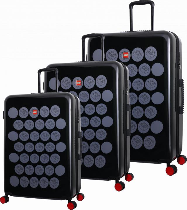 Actual product image BBM ColourBox Brick Dots Trolley / Suitcase Set - 3 Pieces - Black / Grey