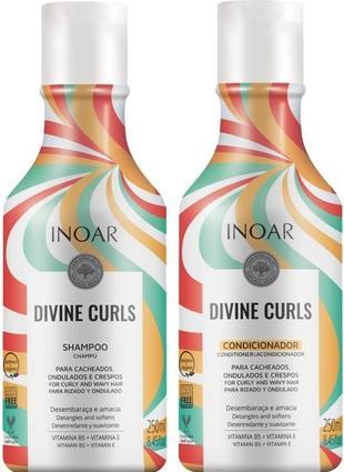 Produktbild Inoar Divine Curls Haarpflegeset Shampoo und Spülung 250ml (250 ml, Flüssiges Shampoo)