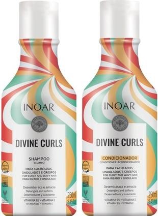 Actual product image Inoar Divine Curls Hair Care Set Shampoo and Conditioner 250ml (250 ml, Liquid shampoo)