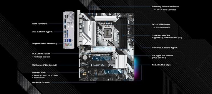 Produktbild AsRock B760 Pro RS/D4 (LGA 1700, Intel B760, ATX)