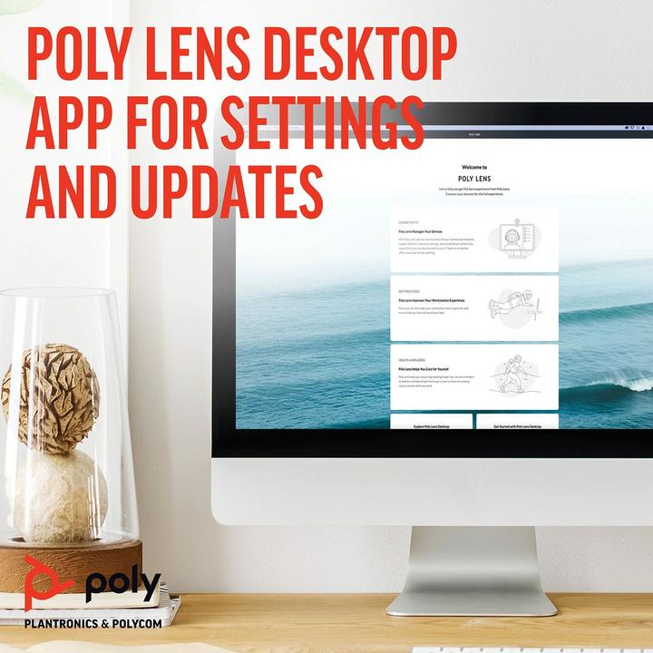 Actual product image Poly HP Vivavoce USB-A USB-C Sync 40-M certificato Microsoft Teams, PC, Argento, 1,05 m, IP64, Windo