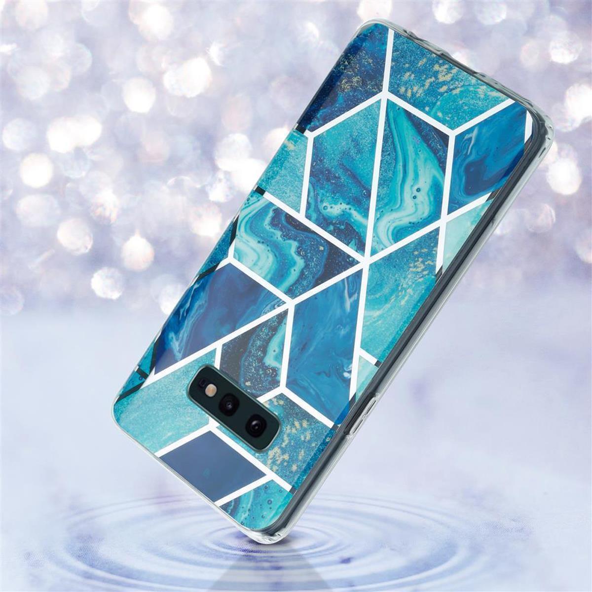 Thumbnail - Cadorabo IMD TPU Bunter Marmor Cover (Samsung Galaxy S10), Smartphone Hülle, Blau