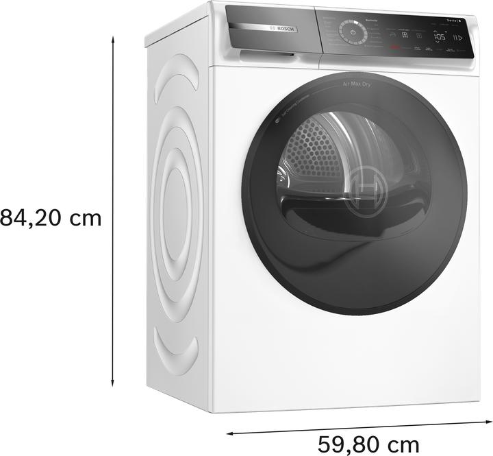 Image du produit Bosch Hausgeräte Serie 8, Wärmepumpentrockner, 9 kg, Weiss, WRB247C40 (9 kg, Modifiable)