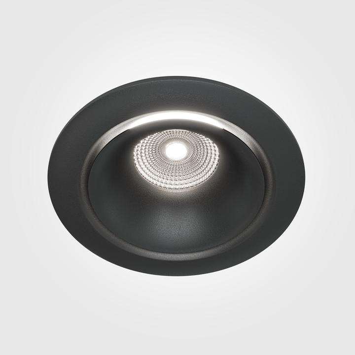 Actual product image Maytoni Yin LED downlight, recessed light 12W dimmable black 90Ra Ø9.8mm neutral white (820 lm)