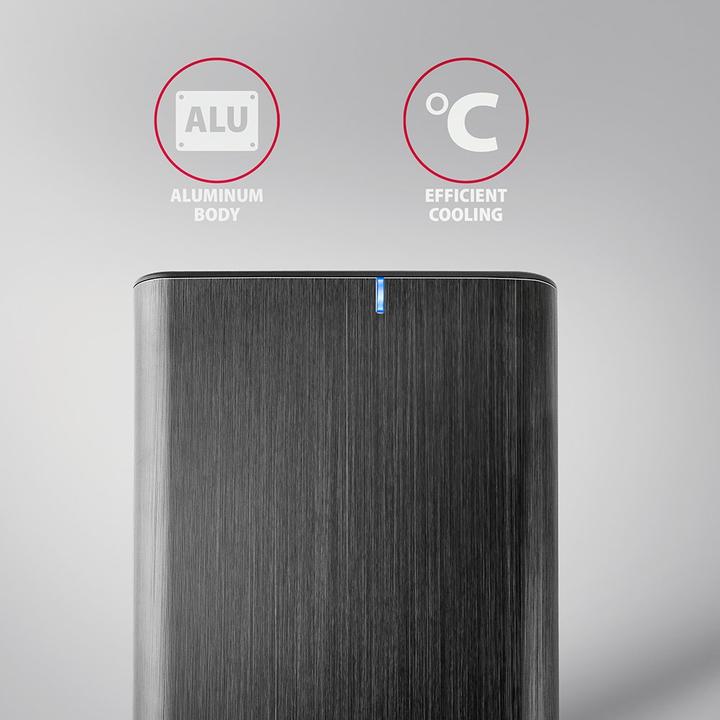 Actual product image Axagon EE35-A6C RAW HDD enclosure, USB-C 3.0, SATA 6G, 3.5 / 2.5 inch - black (2.5", 3.5")