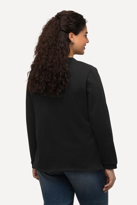 Actual product image Ulla Popken Flock Print Long Sleeve Crew Neck Sweatshirt (42, 44)