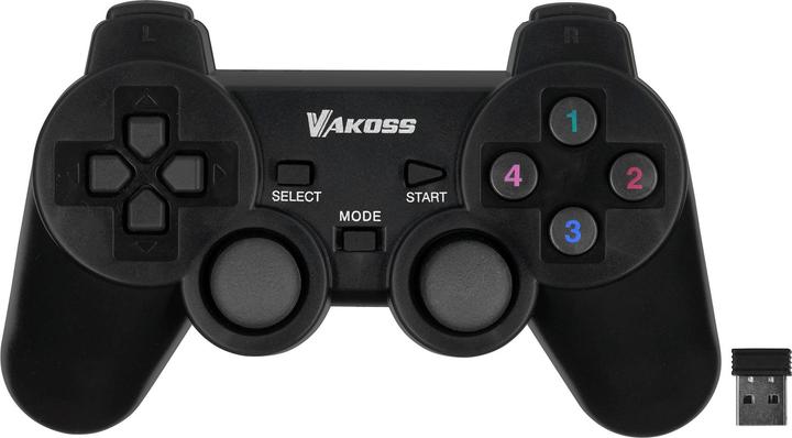Actual product image Vakoss Gamepad Bezprzewodowy USB Z Funkcją Dual Shock Pc/Ps3 Tryb Cyfrowy I Analogowy Gp-4705bk (PC, PS3)