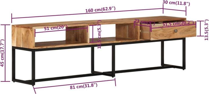 Produktbild vidaXL TV-Schrank (160 x 30 x 45 cm)