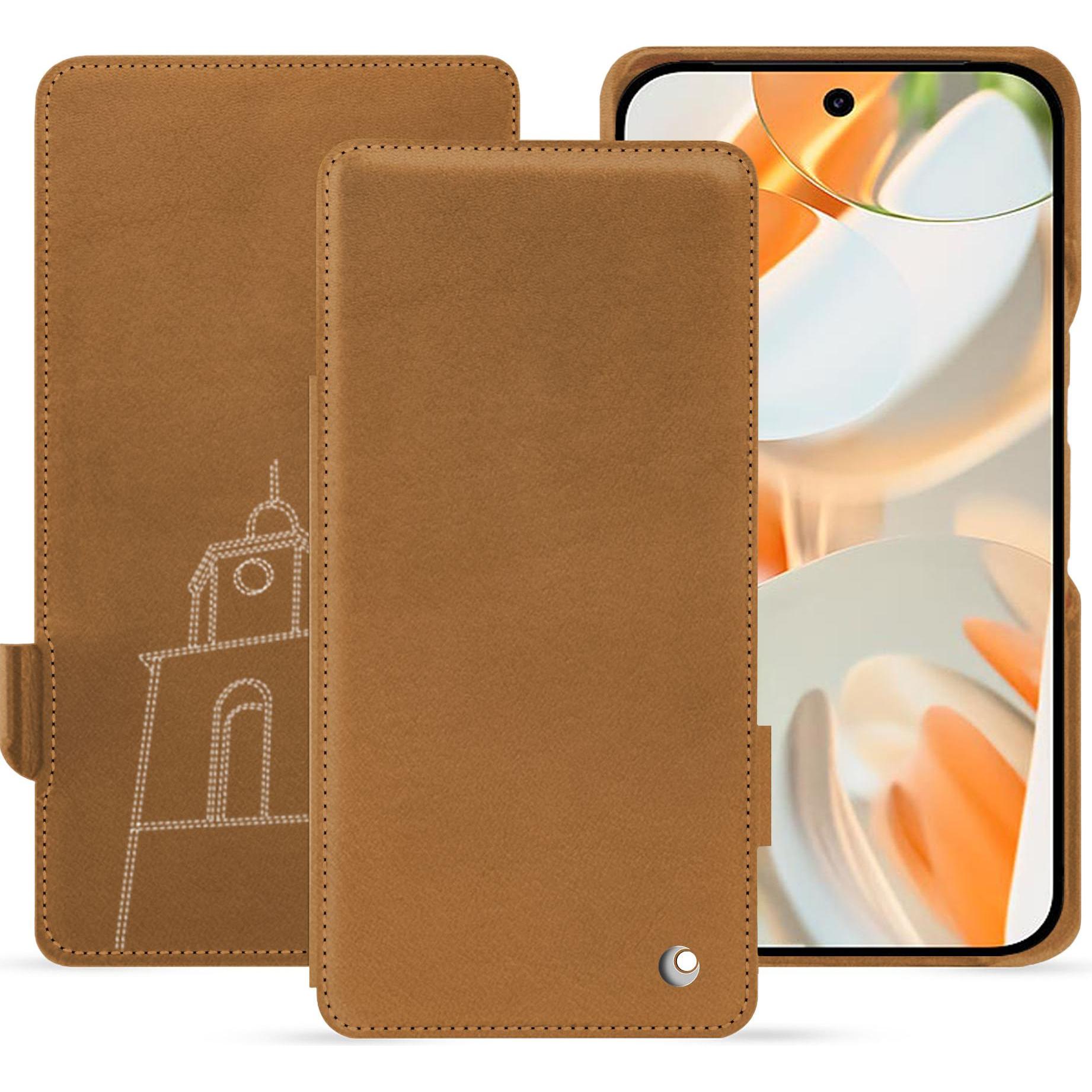 Thumbnail - Noreve Lederschutzhülle horizontal (Google Pixel 9 Pro Fold), Smartphone Hülle, Braun