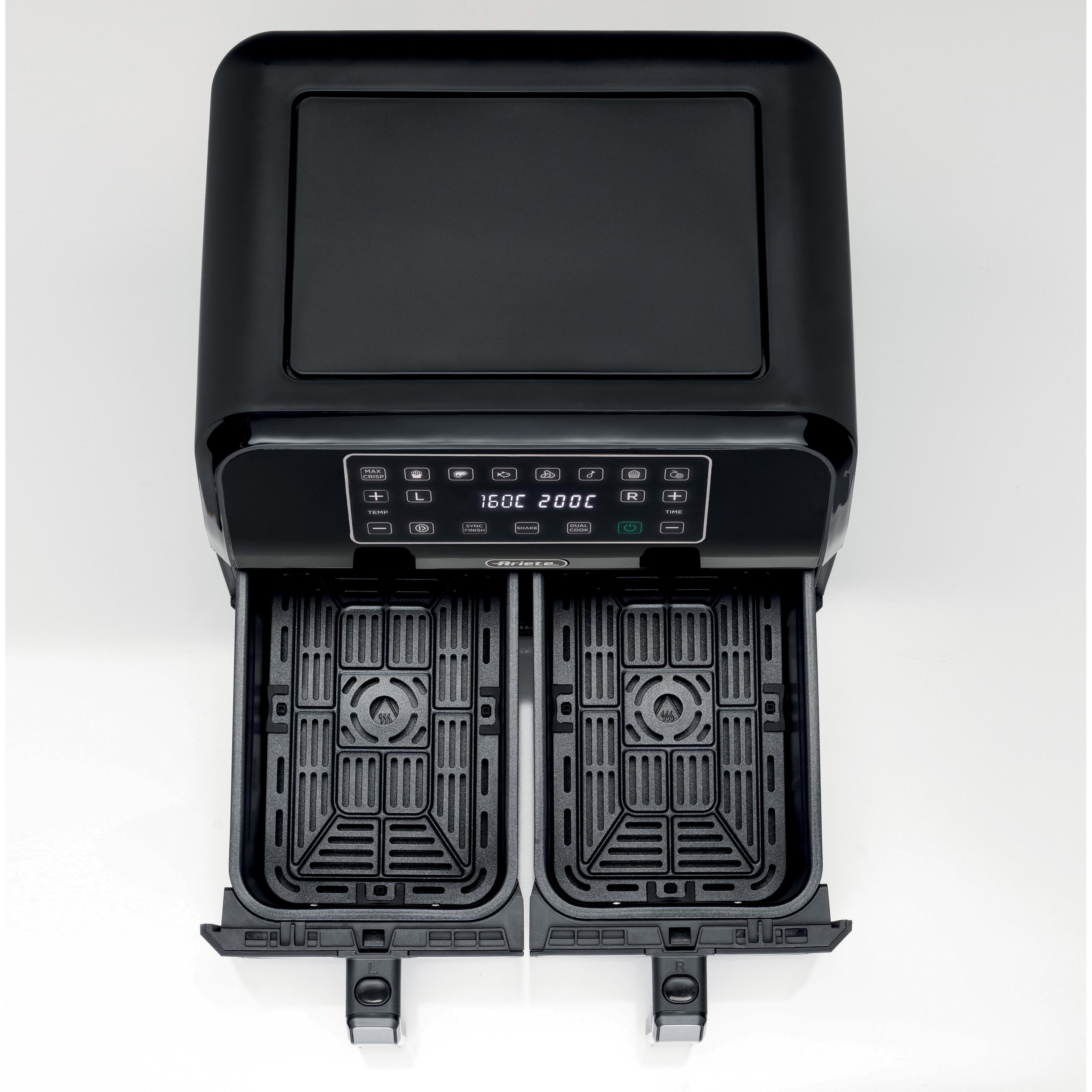 Thumbnail - Ariete 4624 Doppel Low Fat, Fritteuse, Schwarz, Silber