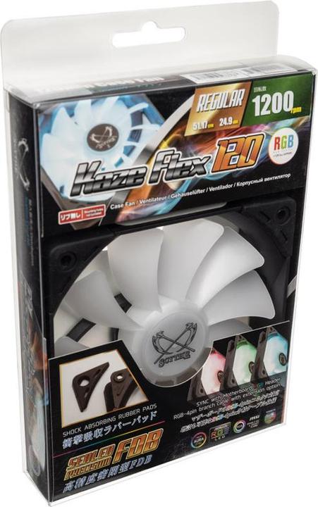 Actual product image Scythe Kaze Flex RGB fan, 1200 rpm (120 mm, 1x)