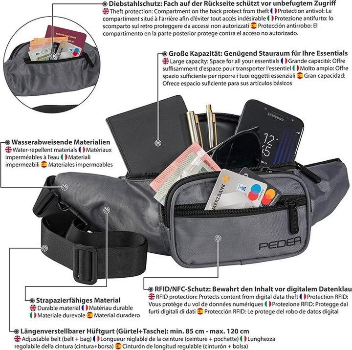 Produktbild Pedea Gürteltasche "TREND" Gr. M, grau