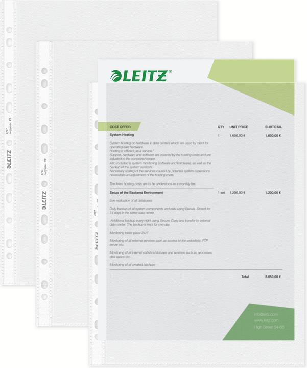 Image du produit Leitz Pochettes pour prospectus (A4, 100 x)