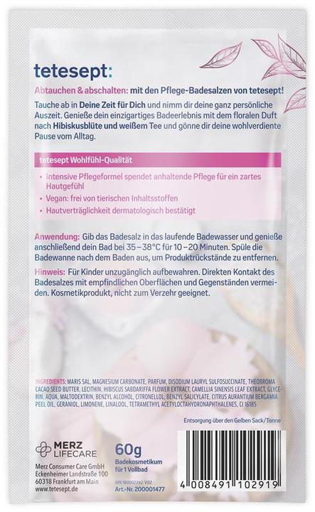 Nutritional values and ingredients Tetesept Bath Salts Your Time for You (Bath salts)