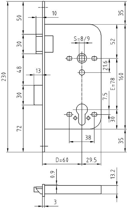 Actual product image Glutz Einsteckschlösser 1106 (Mortise lock)