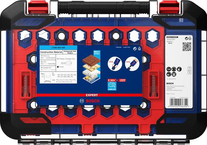 Produktbild Bosch Professional Zubehör EXPERT Construction Material Lochsäge-Set 20/22/25/32/35/40/44/51/60/68/76 mm, 15-tlg. (20, 22, 25, 32, 35, 40, 44, 51, 60, 68, 76 mm)