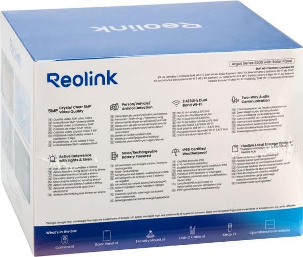 Actual product image Reolink Argus Series B330 + solar panel (2560 x 1440 Pixels)