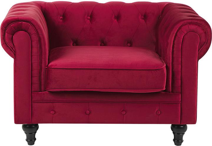 Produktbild Beliani Sofa Set Samtstoff dunkelrot 4-Sitzer CHESTERFIELD (Chesterfield)