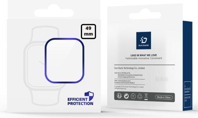 Image du produit Dux Ducis Flas Verre Trempé Avec Cadre En Aluminium Pour Apple Watch Ultra 49mm - Noir