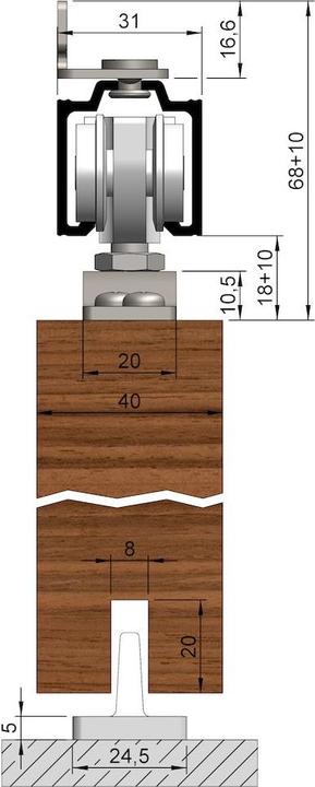 Productafbeelding Helm Schuifdeurbeslag