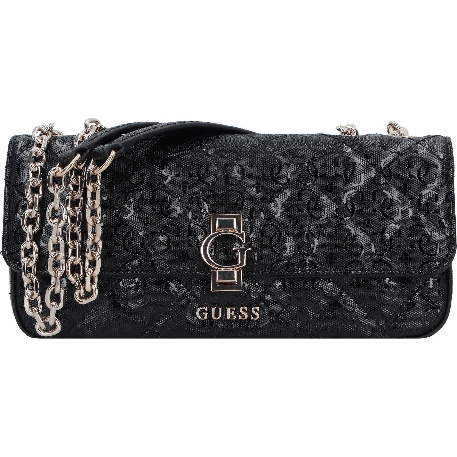 Guess, Handtasche, Adelard Schultertasche 22 cm, Schwarz