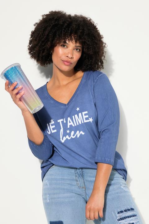 Image du produit Angel of Style T-shirt à délavage cold dyed et imprimé à message. Col et manches longues (50)