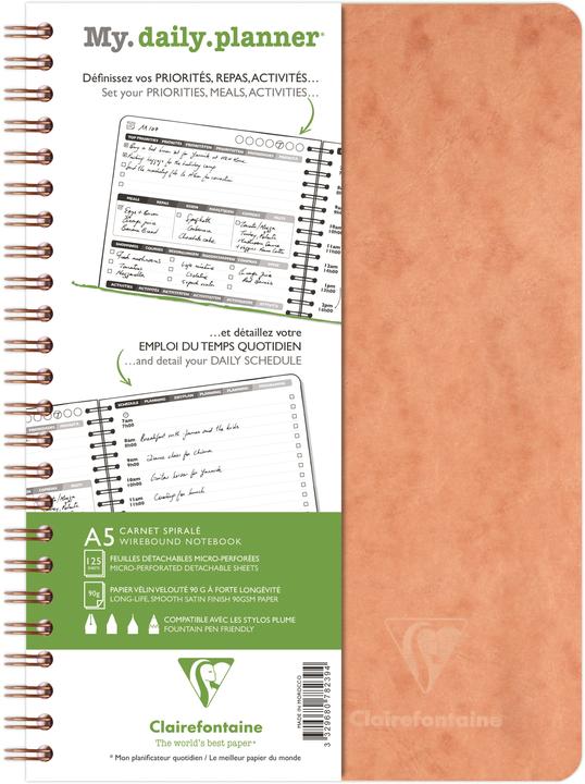 Valeurs nutritives et ingrédients Clairefontaine CLAIREFON Agenda AgeBag non daté 78239C my Daily 125 feuilles tabac A5 (A5, 1 jour / 1 page)