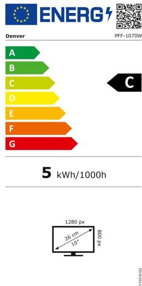 Energielabel Denver Frameo PFF-1070W (10.10", 1280 x 800 pixels)
