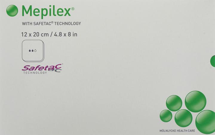 Actual product image Mepilex Foam dressing with Safetac à 12 x 20cm (5x)