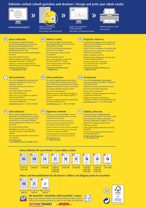 Productafbeelding Avery Set etiketten Ø 63,5 x 38,1 mm, 10 vel