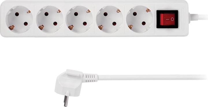 Actual product image Perel 5-socket power strip with switch (5x, CEE 7/3, 1.50 m)
