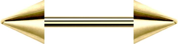 Image du produit Star Piercing Micro Barbell plaqué or avec deux cônes (Acier chirurgical 316L, sans laiton)