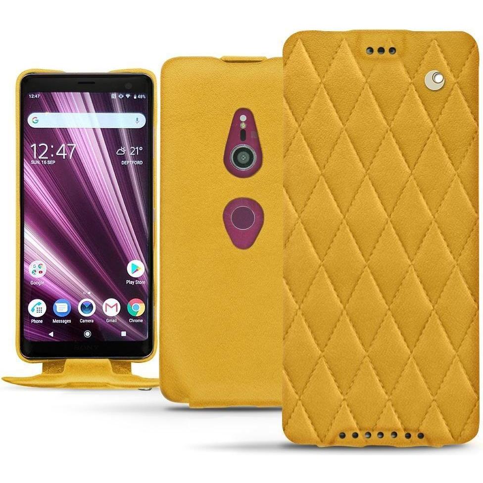 Noreve Lederschutzhülle vertikal (Sony Xperia XZ3), Smartphone Hülle, Orange