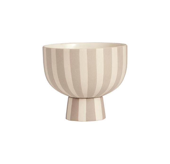 Image du produit OYOY Living Bol décoratif Toppu Clay Ø 15 cm, gris/blanc (18,5 x 21 x 21 cm)