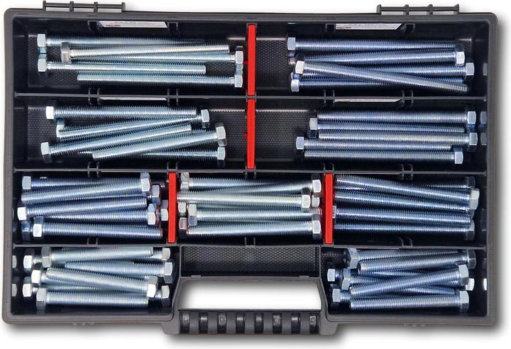 Produktbild Schraubenbox24 Sechskantschrauben Sortiment M8 60mm-100mm 65 tlg Schraubenbox DIN 933/ISO4017 (65 Schrauben pro Stück)
