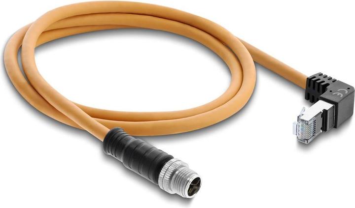 Produktbild Delock M12 Kabel X-kodiert 8 Pin Stecker gerade zu RJ45 Stec (S/FTP, 1 m)
