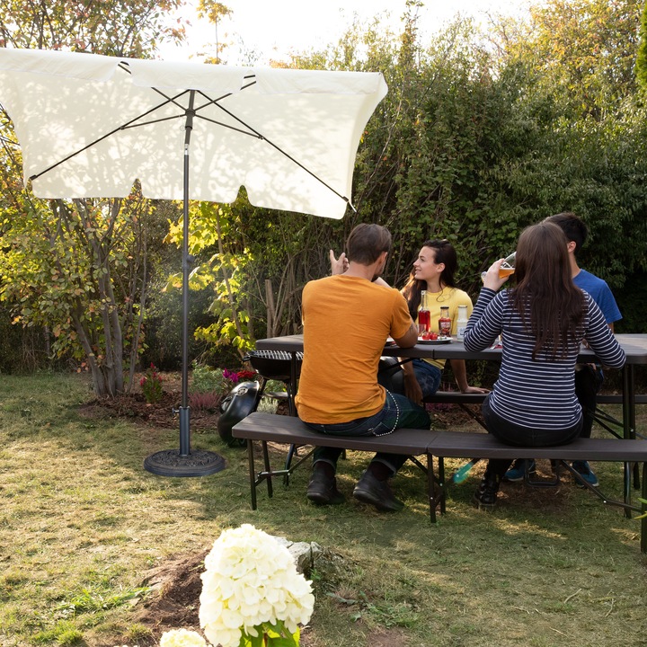 Image du produit Relaxdays Pied de parasol, motifs roses